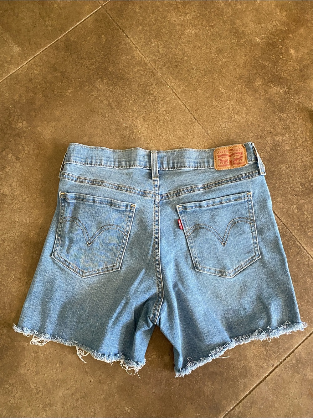 Levi's Light Blue Denim Cutoff Shorts with Frayed Hem